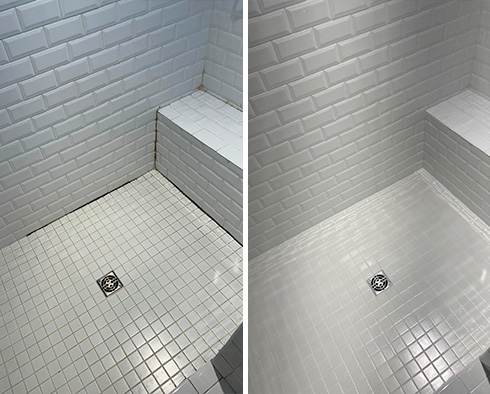 Shower Before and After Our Caulking Services in Nashville, TN
