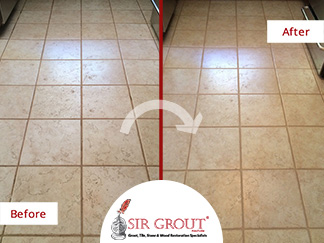 Before and After Picture of a Grout Cleaning Service in Nashville, Tennessee