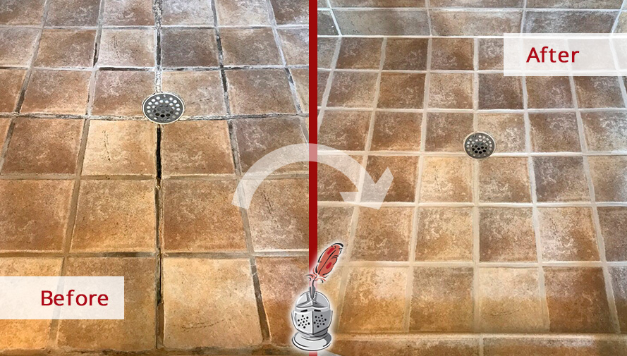 Before and After Picture of a Shower Caulking Job in Franklin, Tennessee