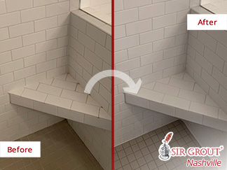 Before and After Picture of a Bathroom After Our Tile and Grout Cleaners Service in Nashville, TN