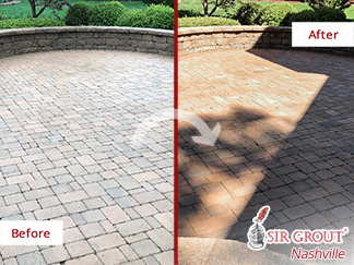Before and after Picture of a Stone Sealing Job in Brentwood, TN