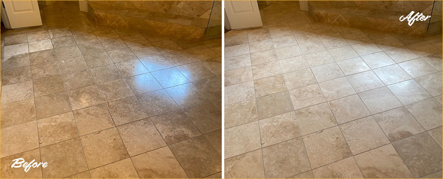 Before and After Our Bathroom and Shower Grout Sealing in Brentwood, TN