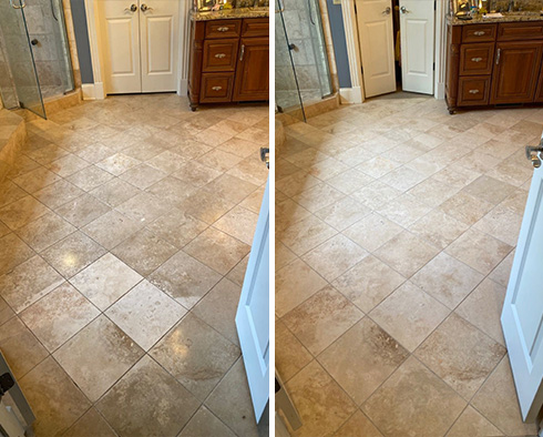 Before and After Our Bathroom Grout Sealing in Brentwood, TN