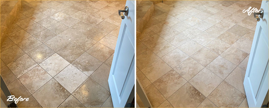 Before and After Our Bathroom Grout Sealing in Brentwood, TN