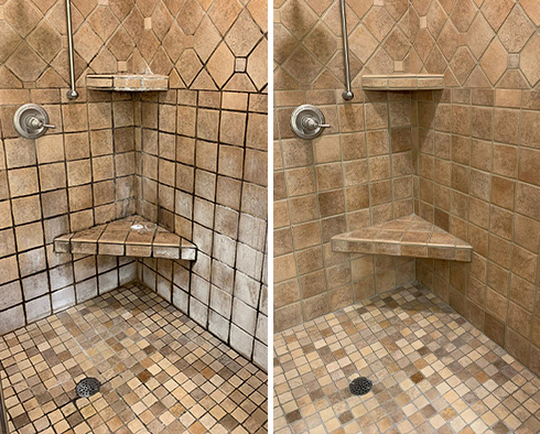 Ceramic Shower Before and After Services from Our Nashville Tile and Grout Cleaners