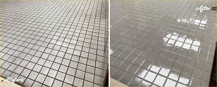 Office Ceramic Restroom Before and After Our Tile and Grout Cleaners in Nashville, TN
