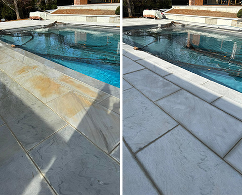 Outdoor Floor Before and After Our Hard Surface Restoration Services in Belle Meade, TN