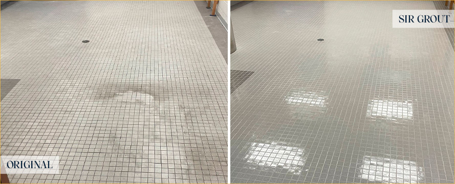 Floor Before and After a Flawless Tile Sealing in Madison, TN