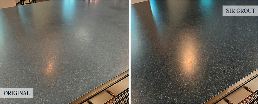 Granite Countertop Before and After a Stone Cleaning in Franklin, TN