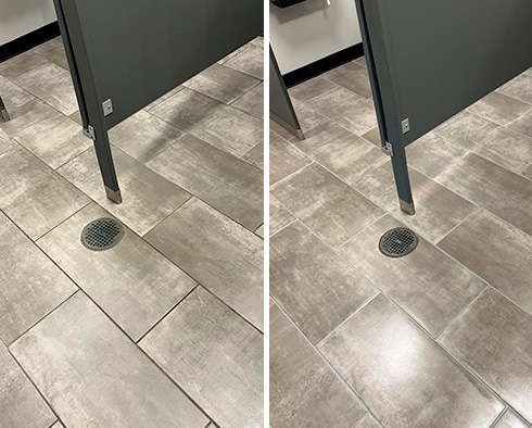 Floor Before and After a Tile Sealing in Brentwood, TN