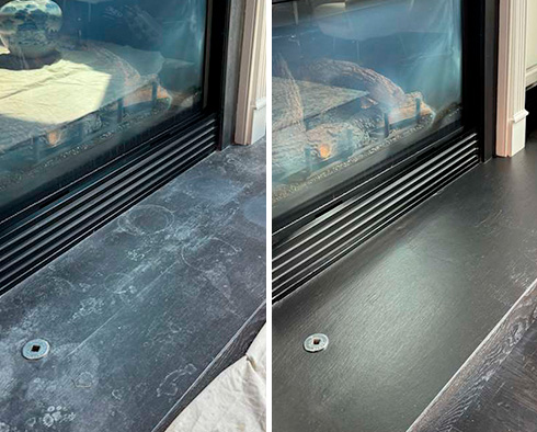 Fireplace Before and After a Stone Cleaning in Brentwood, TN