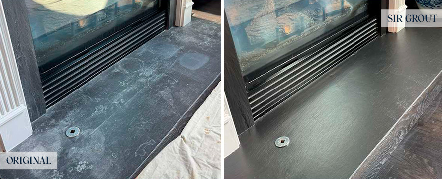 Fireplace Before and After a Superb Stone Cleaning in Brentwood, TN