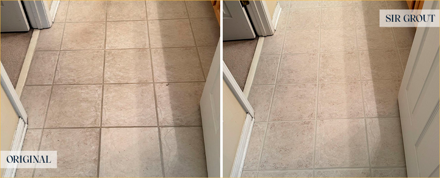 Floor Before and After a Flawless Tile Cleaning in Franklin, TN
