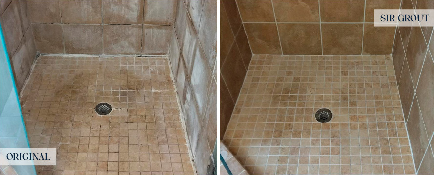 Shower Before and After an Excellent Tile Cleaning in Belle Meade, TN