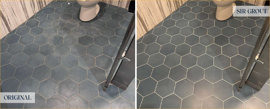 Bathroom Floors Before and After Our Nolensville Tile Sealing Service