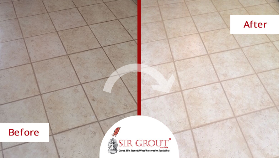 Before and After Pictures of a Grout Cleaning in Nashville, TN