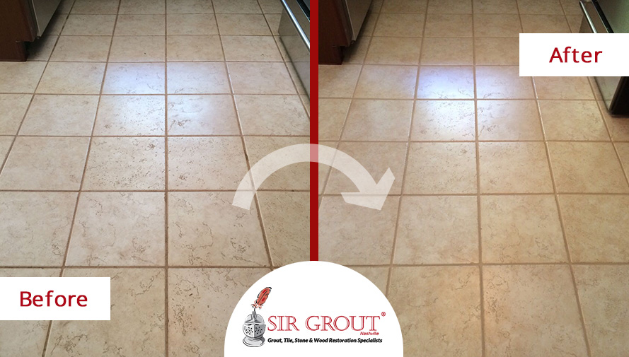 Before and After Pictures of a Grout Cleaning Service in Nashville, TN