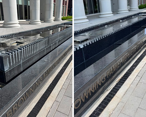 Surface Before and After a Stone Cleaning in Nashville, TN 