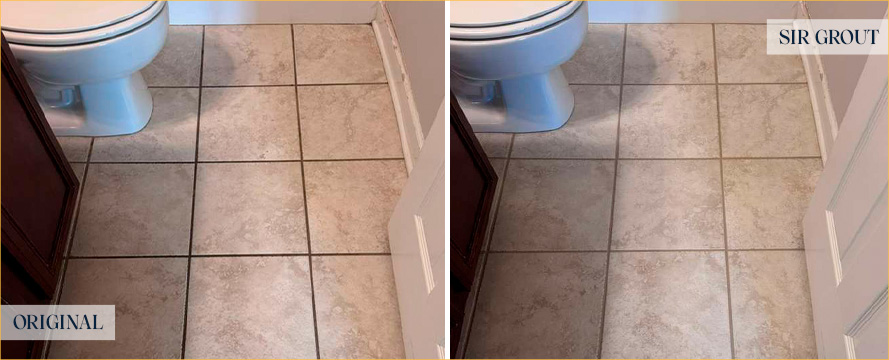 Floor Before and After an Excellent Grout Sealing in Murfreesboro, TN