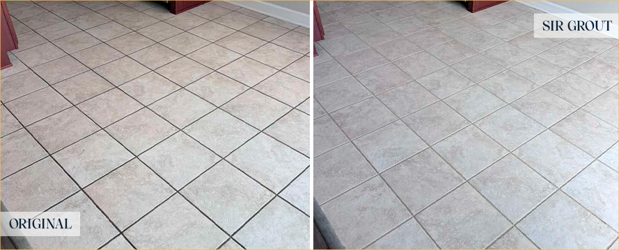 Floor Before and After a Superb Grout Sealing in Murfreesboro, TN