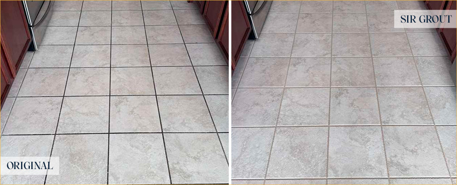 Floor Before and After a Flawless Grout Sealing in Murfreesboro, TN