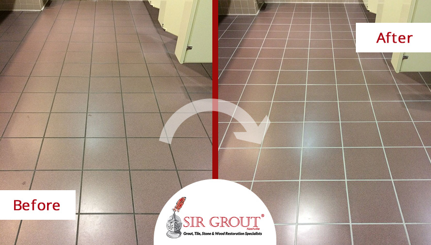 Before and After Picture of a Tile Cleaning Service in Murfreesboro, TN