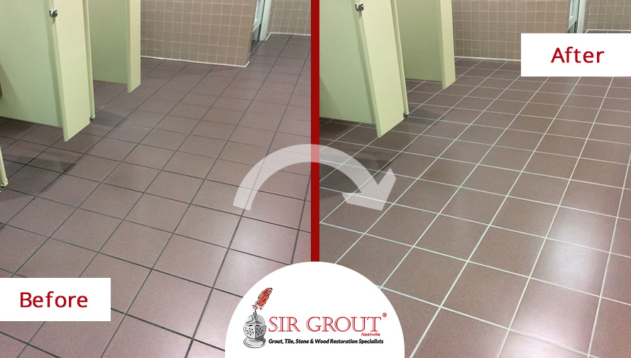 Before and After Picture of a Tile Cleaning in Murfreesboro, TN