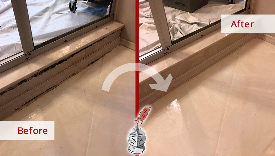 Before and After Picture of a Cultured Marble Shower Caulking Service in Franklin, TN