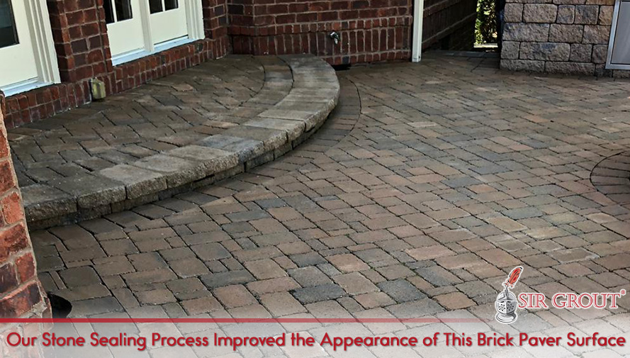 Before and after Picture of Our Stone Sealing Process in Brentwood, Tennessee