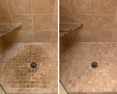 Before and After Our Tile Cleaning in Hendersonville, TN