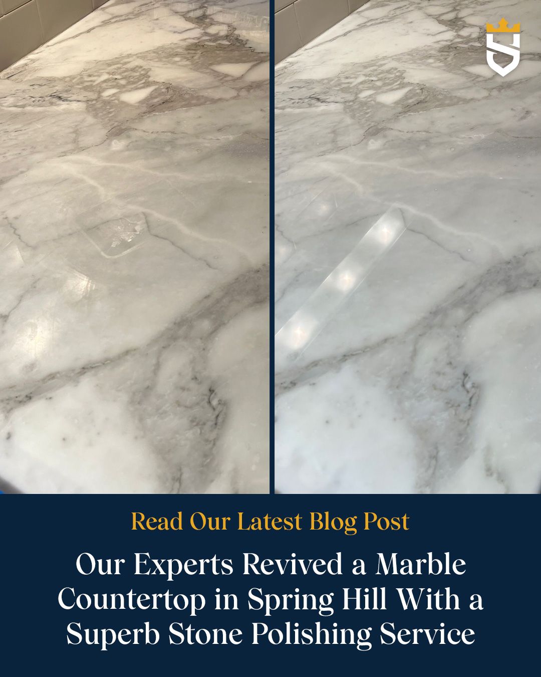 Our Experts Revived a Marble Countertop in Spring Hill With a Superb Stone Polishing Service